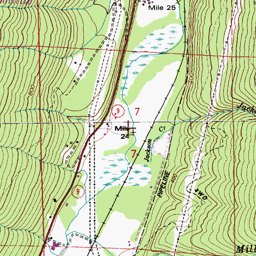 Topographic Map of Jackson Creek, WA