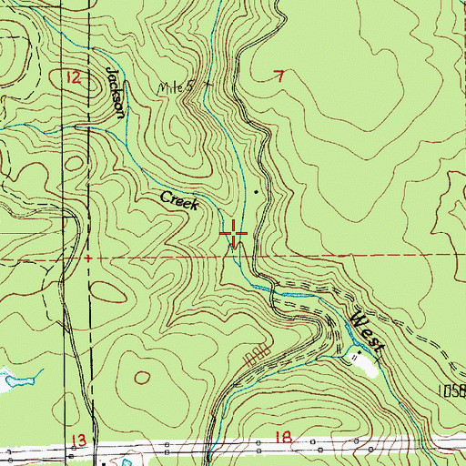 Topographic Map of Jackson Creek, WA