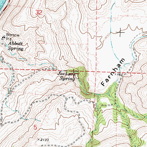 Topographic Map of Jackson Spring, WA