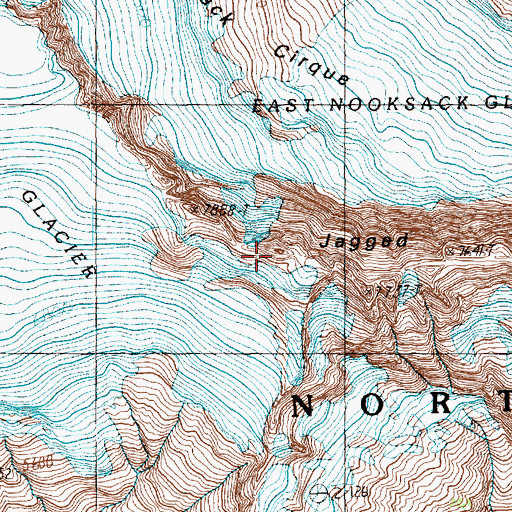Topographic Map of Jagged Ridge, WA