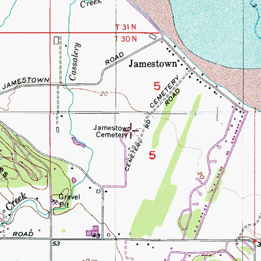 Topographic Map of Jamestown S'Klallam Tribe Cemetery, WA