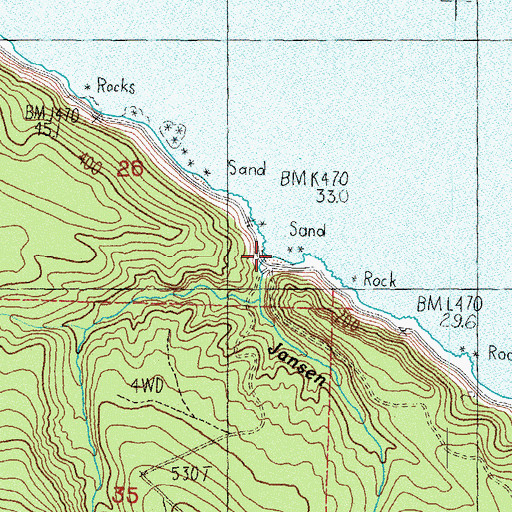Topographic Map of Jansen Creek, WA