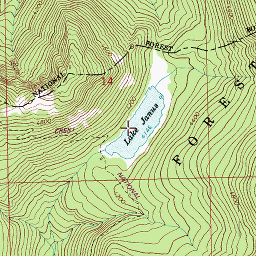 Topographic Map of Lake Janus, WA