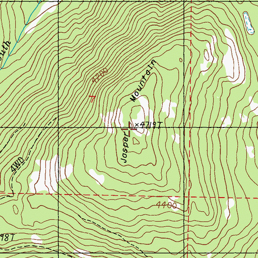 Topographic Map of Jasper Mountain, WA
