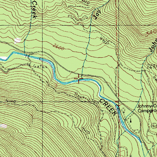 Topographic Map of Jay Creek, WA