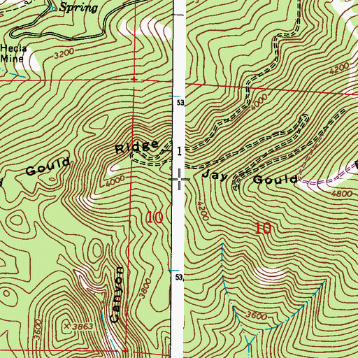 Topographic Map of Jay Gould Ridge, WA