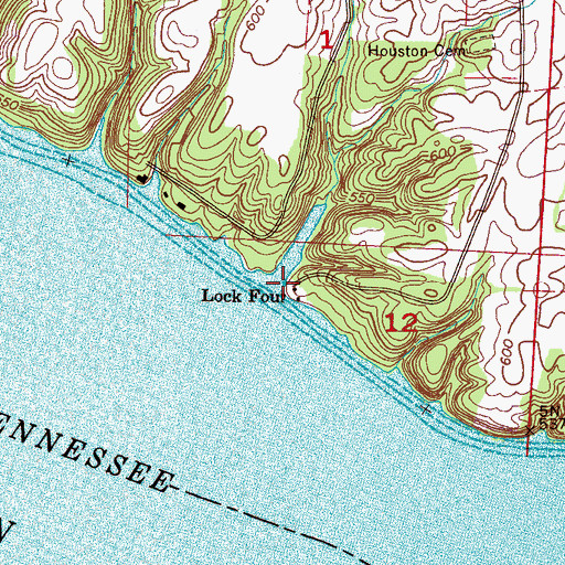 Topographic Map of Lock Four, AL