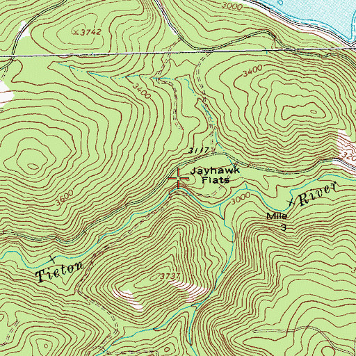 Topographic Map of Jayhawk Flats, WA