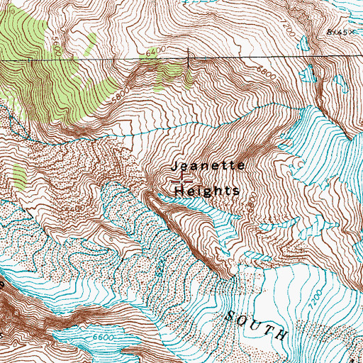 Topographic Map of Jeanette Heights, WA