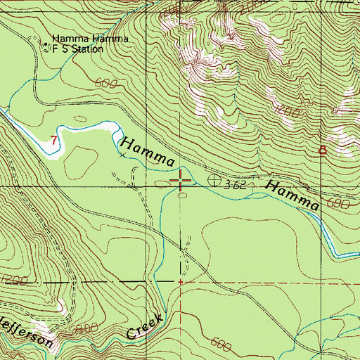 Topographic Map of Jefferson Creek, WA