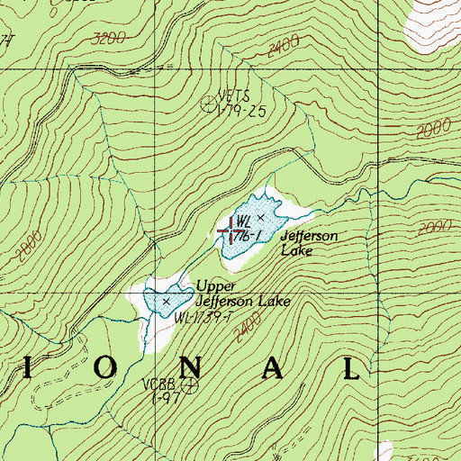 Topographic Map of Jefferson Lake, WA