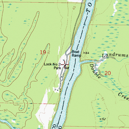Topographic Map of Lock Number Two Park, AL