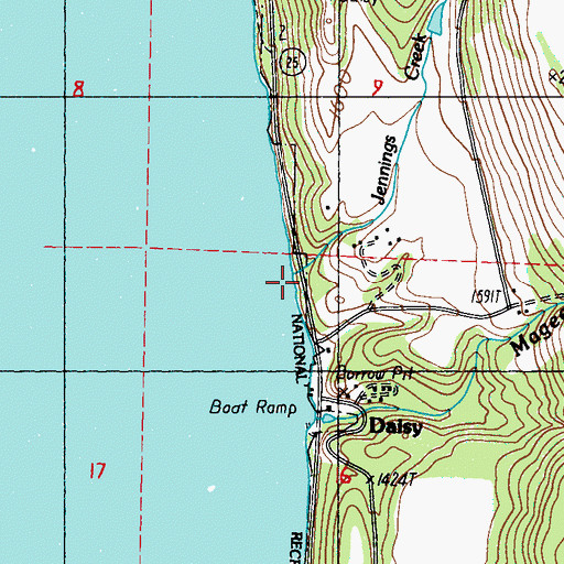 Topographic Map of Jennings Creek, WA