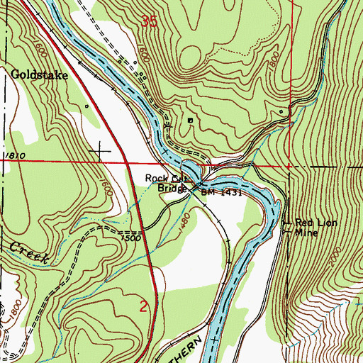 Topographic Map of Jenny Creek, WA