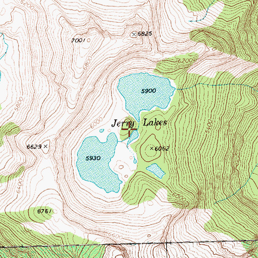 Topographic Map of Jerry Lakes, WA