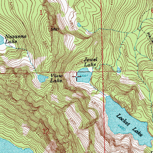 Topographic Map of Jewel Lake, WA