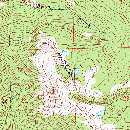Topographic Map of Jewel Lakes, WA