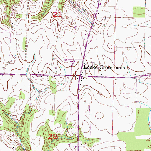 Topographic Map of Locke Crossroads, AL