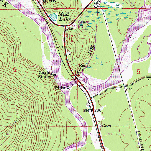 Topographic Map of Jim Creek, WA