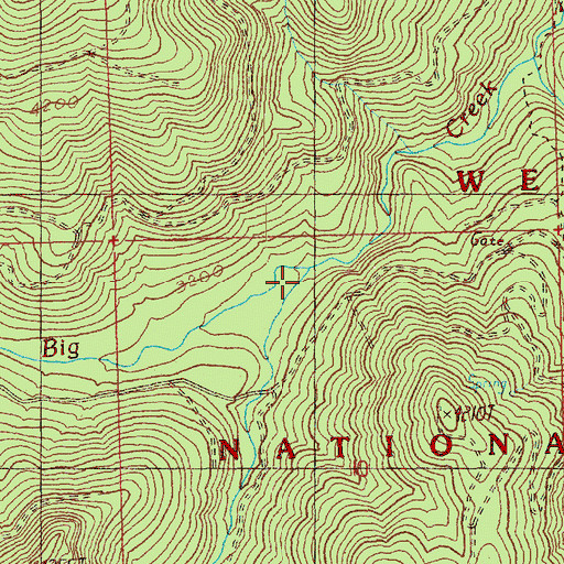 Topographic Map of Jim Creek, WA
