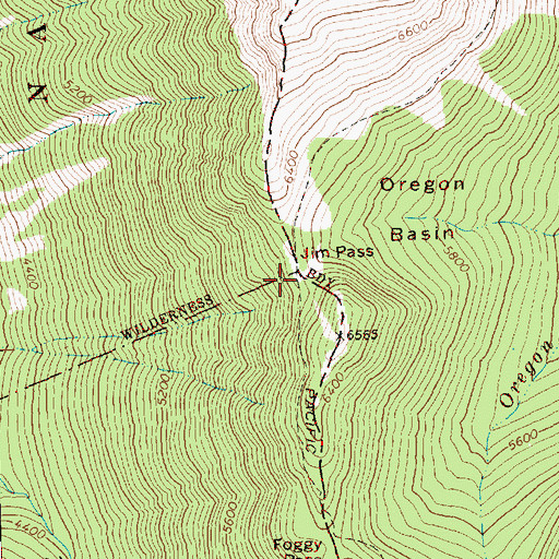 Topographic Map of Jim Pass, WA
