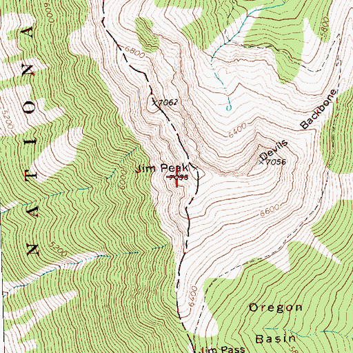 Topographic Map of Jim Peak, WA