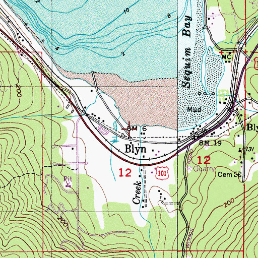 Topographic Map of Jimmycomelately Creek, WA