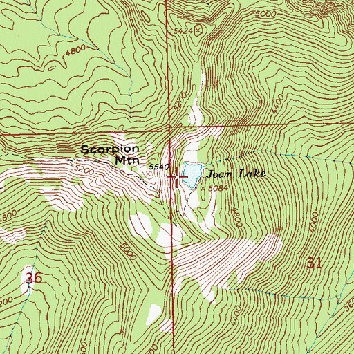Topographic Map of Joan Lake, WA