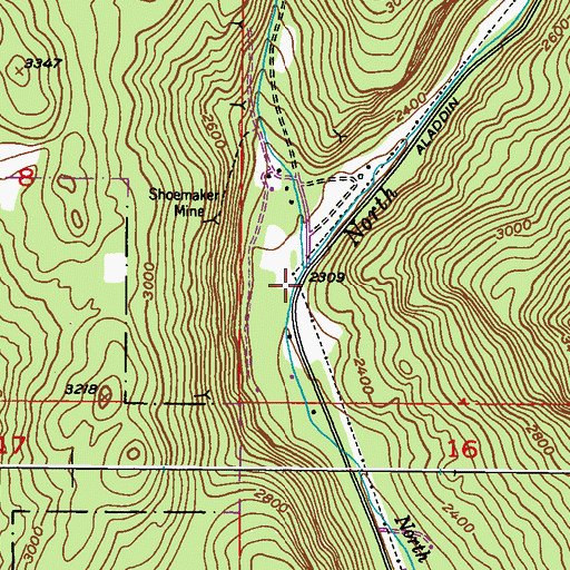 Topographic Map of Jumpoff Joe Creek, WA