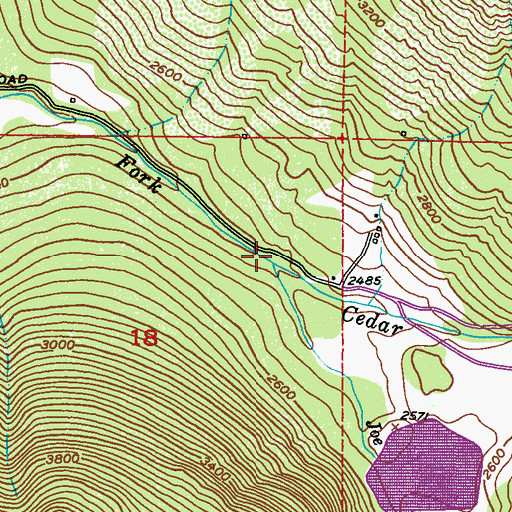 Topographic Map of Joe Creek, WA