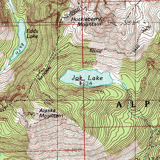 Topographic Map of Joe Lake, WA