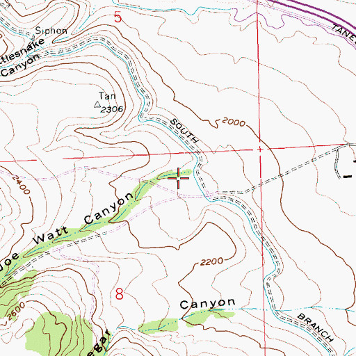Topographic Map of Watt Canyon, WA