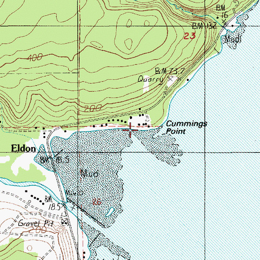 Topographic Map of John Ahl School, WA