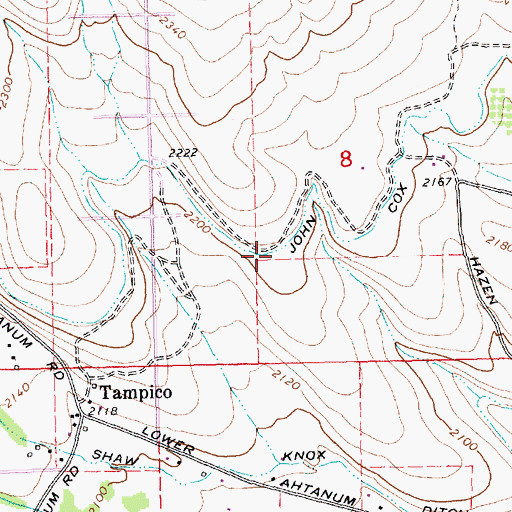 Topographic Map of John Cox Ditch, WA