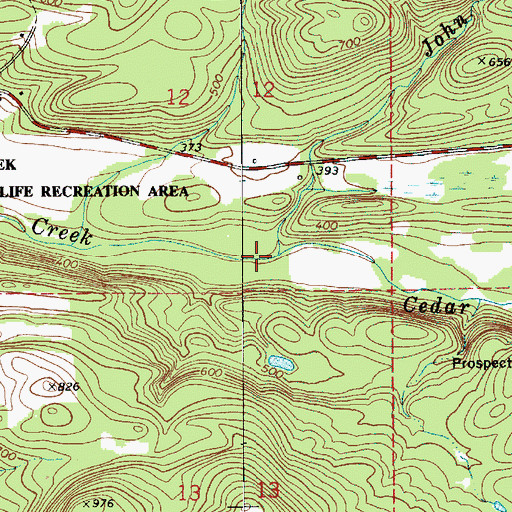 Topographic Map of John Creek, WA