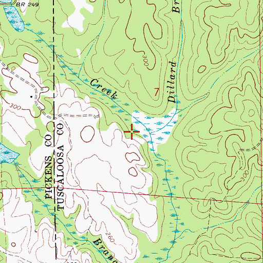 Topographic Map of Logan Creek, AL