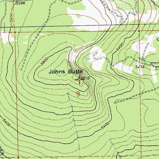 Topographic Map of Johns Butte, WA