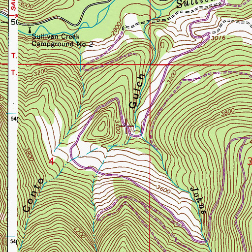 Topographic Map of Johns Creek, WA