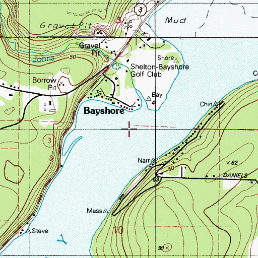 Topographic Map of Johns Creek, WA