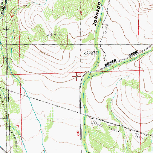 Topographic Map of Johnson Canyon, WA