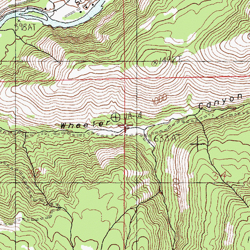 Topographic Map of Johnson Canyon, WA