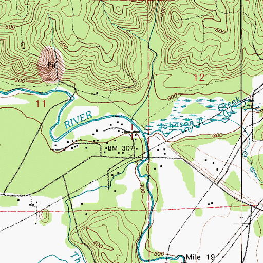 Topographic Map of Johnson Creek, WA