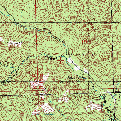 Topographic Map of Johnson Creek, WA