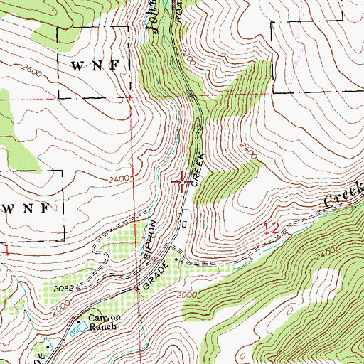 Topographic Map of Johnson Creek, WA