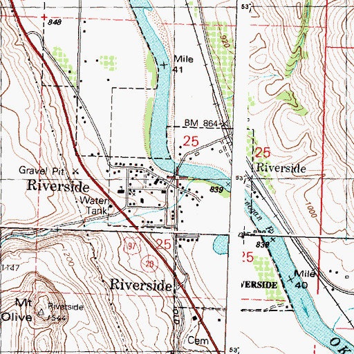 Topographic Map of Johnson Creek, WA