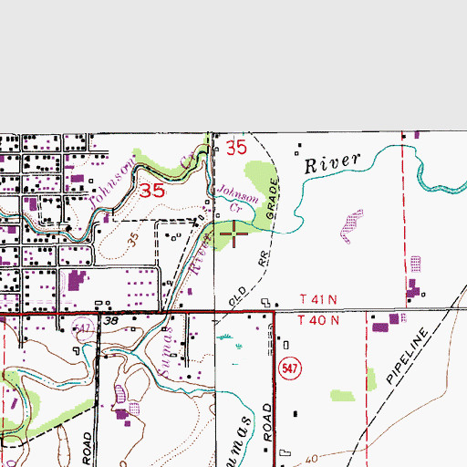 Topographic Map of Johnson Creek, WA