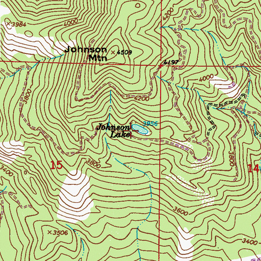 Topographic Map of Johnson Lake, WA