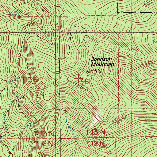 Topographic Map of Johnson Mountain, WA