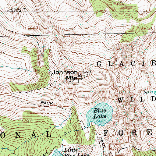 Topographic Map of Johnson Mountain, WA
