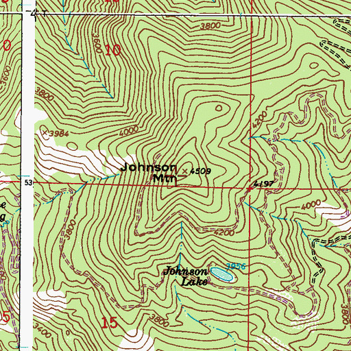 Topographic Map of Johnson Mountain, WA